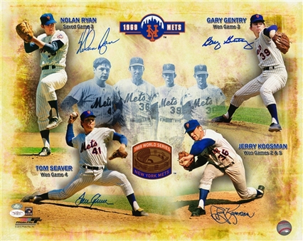 1969 New York Mets Starting Pitchers Multi Signed 16x20 Photo (JSA & Ryan Holo) 